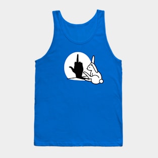 Rabbit shadow hand funny middle finger hand sign, the finger Tank Top